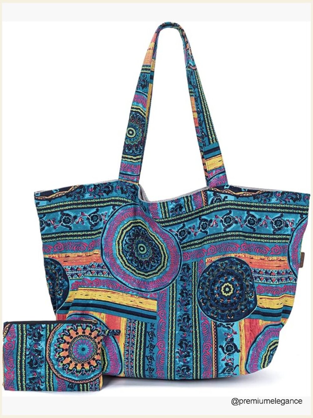 Large Canvas Tote Bag Hippie Bohemian Shoulder Bag Travel Handbag Satchel